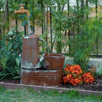 Cheap π Rustic Invisible Flowing Spout Watering Can Fountain - Alpine Corporation π€© 3 Cheap π Rustic Invisible Flowing Spout Watering Can Fountain - Alpine Corporation π€©