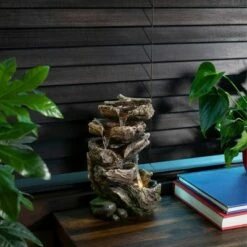 Flash Sale 🔔 Alpine Corporation Alpine 11" Rainforest Five Tier Cascading Fountain with LED Light Gray 🛒