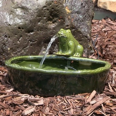 Best deal β Sunnydaze Decor Sunnydaze Outdoor Solar Powered Ceramic Spitting Frog Water Fountain with Submersible Pump - 7" - Green π 3 Best deal β Sunnydaze Decor Sunnydaze Outdoor Solar Powered Ceramic Spitting Frog Water Fountain with Submersible Pump - 7" - Green π
