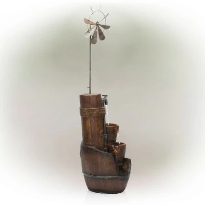Best deal 🤩 Alpine Corporation Alpine 26" Barrel Water Faucet and Bucket Fountain with Windmill 👏 4 Best deal 🤩 Alpine Corporation Alpine 26" Barrel Water Faucet and Bucket Fountain with Windmill 👏 - Image 2