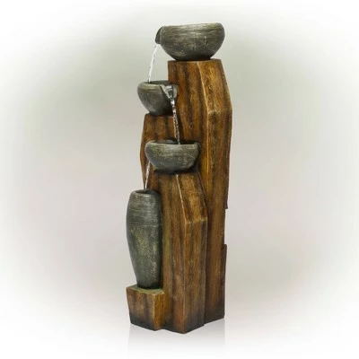 Promo ๐ Alpine Corporation Alpine 40" Cascading Mossy Jars Stone Resin Fountain with LED Lights Gray ๐ 4 Promo ๐ Alpine Corporation Alpine 40" Cascading Mossy Jars Stone Resin Fountain with LED Lights Gray ๐ - Image 2