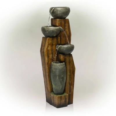 Promo ๐ Alpine Corporation Alpine 40" Cascading Mossy Jars Stone Resin Fountain with LED Lights Gray ๐ 5 Promo ๐ Alpine Corporation Alpine 40" Cascading Mossy Jars Stone Resin Fountain with LED Lights Gray ๐ - Image 3