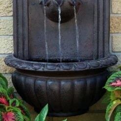 Coupon 🤩 Sunnydaze Decor Sunnydaze 27"H Solar-Powered Polystone Florence Outdoor Wall-Mount Water Fountain, Iron Finish 🧨 -Garden Decor Shop unnamed file 7615