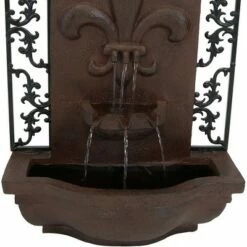 Hot Sale ⌛ Sunnydaze Decor Sunnydaze 33"H Solar-Powered Polystone French Lily Design Outdoor Wall-Mount Water Fountain, Iron Finish 🥰 -Garden Decor Shop unnamed file 7620