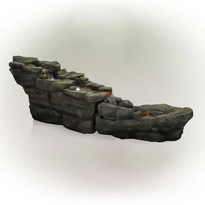 Best Pirce ❤️ Alpine Corporation Alpine 20" Rocky River Rapids Stone Resin Fountain with LED Lights Gray ✨ 5 Best Pirce ❤️ Alpine Corporation Alpine 20" Rocky River Rapids Stone Resin Fountain with LED Lights Gray ✨ - Image 3