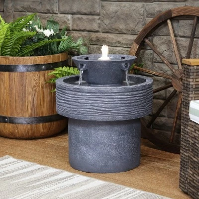 Buy 🔥 Sunnydaze Decor Sunnydaze 20"H Electric Resin 2-Tier Round Bird Bath Outdoor Water Fountain with LED Lights 👍 4 Buy 🔥 Sunnydaze Decor Sunnydaze 20"H Electric Resin 2-Tier Round Bird Bath Outdoor Water Fountain with LED Lights 👍 - Image 2