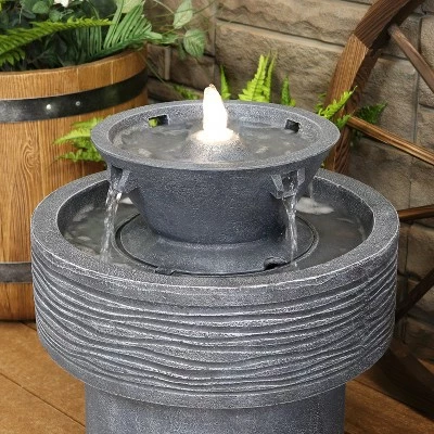 Buy 🔥 Sunnydaze Decor Sunnydaze 20"H Electric Resin 2-Tier Round Bird Bath Outdoor Water Fountain with LED Lights 👍 10 Buy 🔥 Sunnydaze Decor Sunnydaze 20"H Electric Resin 2-Tier Round Bird Bath Outdoor Water Fountain with LED Lights 👍 - Image 8