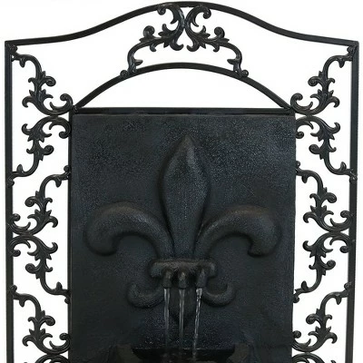 Best deal 😍 Sunnydaze Decor Sunnydaze 33"H Solar-Powered Polystone French Lily Design Outdoor Wall-Mount Water Fountain, Lead Finish 🎁 4 Best deal 😍 Sunnydaze Decor Sunnydaze 33"H Solar-Powered Polystone French Lily Design Outdoor Wall-Mount Water Fountain, Lead Finish 🎁 - Image 2