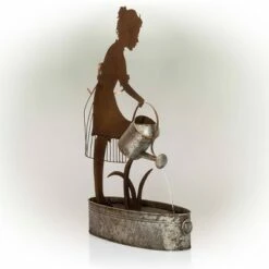 Best reviews of ✨ Farm Girl Silhouette Watering Can Metal Fountain - Alpine Corporation 🥰 -Garden Decor Shop unnamed file 7673
