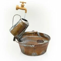 Cheap 🧨 Rustic Watering Can Metal Fountain - Alpine Corporation 🔥 -Garden Decor Shop unnamed file 7679