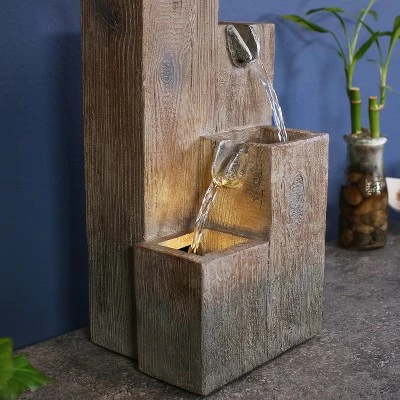 Hot Sale β Sunnydaze Decor Sunnydaze Indoor Home Office Polyresin Faux Wooden Tiered Columns Tabletop Fountain with LED Lights - 13" π 7 Hot Sale β Sunnydaze Decor Sunnydaze Indoor Home Office Polyresin Faux Wooden Tiered Columns Tabletop Fountain with LED Lights - 13" π - Image 5