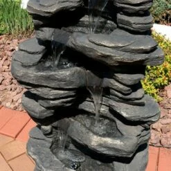 Buy ❤️ Sunnydaze Decor Sunnydaze 39"H Electric Polystone Rock Falls Waterfall Outdoor Water Fountain with LED Lights 🔥 -Garden Decor Shop unnamed file 7734