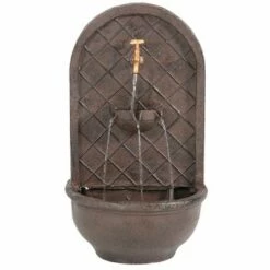 Coupon 😉 Sunnydaze Decor Sunnydaze 26"H Solar Polystone Messina Outdoor Wall-Mount Water Fountain, Iron Finish ✨ -Garden Decor Shop unnamed file 7787