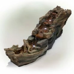 Flash Sale 🤩 Alpine Corporation Alpine 20" Rainforest River Rapids Stone Resin Fountain with LED Lights Brown ✔️ -Garden Decor Shop unnamed file 7805