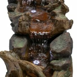 Flash Sale 🤩 Alpine Corporation Alpine 20" Rainforest River Rapids Stone Resin Fountain with LED Lights Brown ✔️ -Garden Decor Shop unnamed file 7806