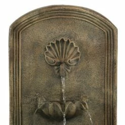 Promo 👏 Sunnydaze Decor Sunnydaze 27"H Solar-Powered with Battery Pack Polystone Seaside Outdoor Wall-Mount Water Fountain, Florentine Stone Finish ⭐ -Garden Decor Shop unnamed file 7836