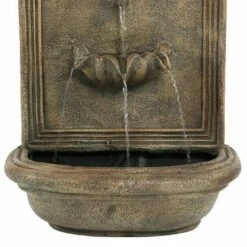 Promo 👏 Sunnydaze Decor Sunnydaze 27"H Solar-Powered with Battery Pack Polystone Seaside Outdoor Wall-Mount Water Fountain, Florentine Stone Finish ⭐ -Garden Decor Shop unnamed file 7837
