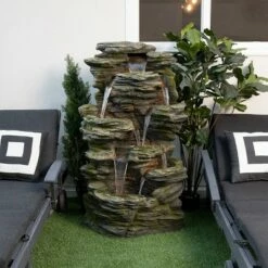 Deals 🌟 Alpine Corporation Alpine 51" Rock Cascading Fountain with LED Lights Gray 😀 -Garden Decor Shop unnamed file 7860