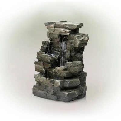 Best reviews of β Alpine Corporation 13" Resin Waterfall Tabletop Fountain with LED Lights Gray 𧨠4 Best reviews of β Alpine Corporation 13" Resin Waterfall Tabletop Fountain with LED Lights Gray 𧨠- Image 2