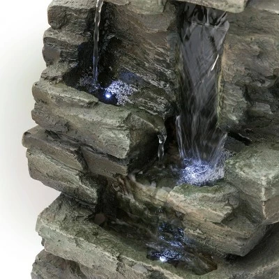 Best reviews of β Alpine Corporation 13" Resin Waterfall Tabletop Fountain with LED Lights Gray 𧨠6 Best reviews of β Alpine Corporation 13" Resin Waterfall Tabletop Fountain with LED Lights Gray 𧨠- Image 4
