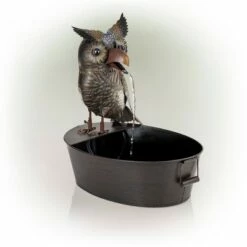 Best Pirce 😍 Alpine Corporation 23" Iron Owl Fountain Brown 🌟 -Garden Decor Shop unnamed file 7873