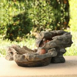 Flash Sale 🔔 Alpine Corporation 9" Fiberglass Outdoor Fountain Gray/Brown 🔔
