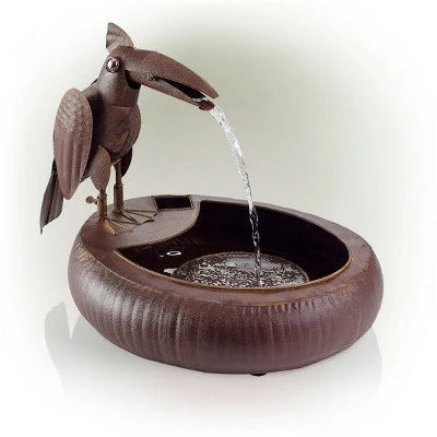 Cheapest π₯° Alpine Corporation 16" Iron Indoor/Outdoor Rustic Metal Toucan Water Fountain Yard Statue Brown π€© 6 Cheapest π₯° Alpine Corporation 16" Iron Indoor/Outdoor Rustic Metal Toucan Water Fountain Yard Statue Brown π€© - Image 4