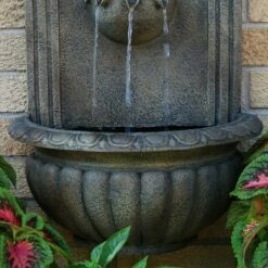 Coupon 🧨 Sunnydaze Decor Sunnydaze 27"H Solar-Powered with Battery Pack Polystone Florence Outdoor Wall-Mount Water Fountain, Florentine Stone Finish 🎉 -Garden Decor Shop unnamed file 7894