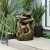 Discount 🔥 Alpine Corporation 22" Resin Outdoor 4-Teir Rainforest Log Waterfall Fountain with LED Lights Brown 🛒 -Garden Decor Shop unnamed file 7912