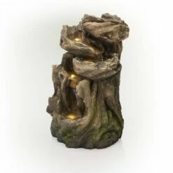 Discount 🔥 Alpine Corporation 22" Resin Outdoor 4-Teir Rainforest Log Waterfall Fountain with LED Lights Brown 🛒 -Garden Decor Shop unnamed file 7914
