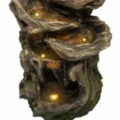 Discount 🔥 Alpine Corporation 22" Resin Outdoor 4-Teir Rainforest Log Waterfall Fountain with LED Lights Brown 🛒 -Garden Decor Shop unnamed file 7915