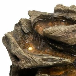 Discount 🔥 Alpine Corporation 22" Resin Outdoor 4-Teir Rainforest Log Waterfall Fountain with LED Lights Brown 🛒 -Garden Decor Shop unnamed file 7916