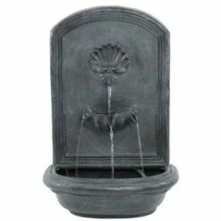 Flash Sale 😍 Sunnydaze Decor Sunnydaze 27"H Solar-Powered with Battery Pack Polystone Seaside Outdoor Wall-Mount Water Fountain, Lead Finish 🌟 -Garden Decor Shop unnamed file 7923