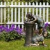 Flash Sale 👍 Alpine Corporation 27" Resin Indoor/Outdoor Girl and Boy Drinking Water Fountain Yard Décor Bronze ❤️ -Garden Decor Shop unnamed file 7925