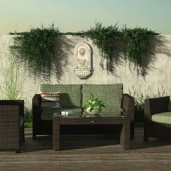 Coupon 🤩 Alpine Corporation 32" Resin Classical Walled Fountain with Lion Head and LED Lights Off-White 👏