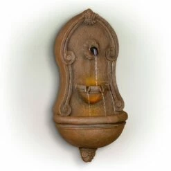 Cheapest 🎁 Alpine Corporation 32" Resin Classical Walled Fountain with 7 LED Lights Brown 🥰 -Garden Decor Shop unnamed file 7942