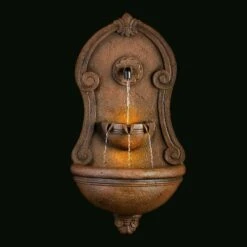 Cheapest 🎁 Alpine Corporation 32" Resin Classical Walled Fountain with 7 LED Lights Brown 🥰 -Garden Decor Shop unnamed file 7943