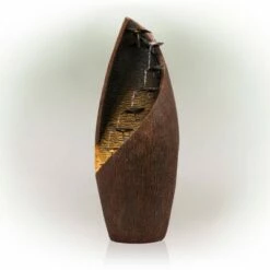 Best Pirce 👏 Alpine Corporation 43" Resin Indoor/Outdoor Tiered Fountain with Replaceable LED Lights Brown 🌟 -Garden Decor Shop unnamed file 7948