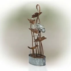 Best deal 👏 Alpine Corporation 45" Iron Flamingo with Flower Tier Fountain Bronze 🧨 -Garden Decor Shop unnamed file 7980