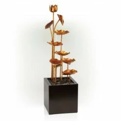 Cheap 🌟 Alpine Corporation 43" Metal Cascading Leaves Fountain with Stones Copper 👏 -Garden Decor Shop unnamed file 8025