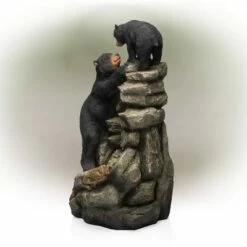 Deals 👍 Alpine Corporation 36" Resin Two Bears Climbing Waterfall Fountain with LED Lights Brown 🌟 -Garden Decor Shop unnamed file 8053