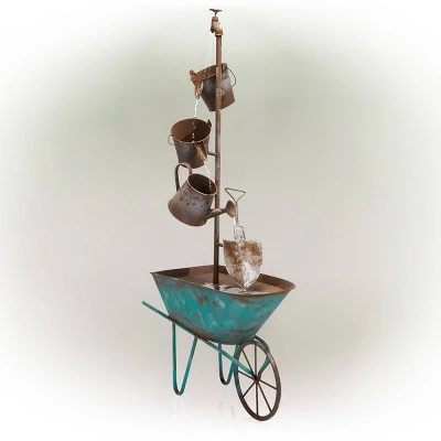 Promo π Rustic Wheelbarrow & Watering Can Multi Tier Metal Fountain - Alpine Corporation β¨ 5 Promo π Rustic Wheelbarrow & Watering Can Multi Tier Metal Fountain - Alpine Corporation β¨ - Image 3