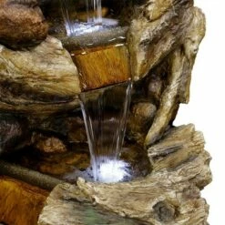 Budget 😉 Alpine Corporation 47" Resin Outdoor 5-Tier Tree Trunk Waterfall Floor Fountain with LED Lights Brown ⌛ -Garden Decor Shop unnamed file 8076