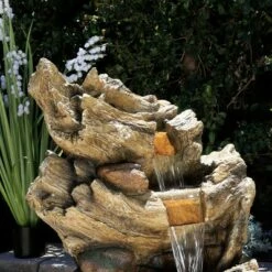 Budget 😉 Alpine Corporation 47" Resin Outdoor 5-Tier Tree Trunk Waterfall Floor Fountain with LED Lights Brown ⌛ -Garden Decor Shop unnamed file 8077