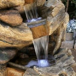 Budget 😉 Alpine Corporation 47" Resin Outdoor 5-Tier Tree Trunk Waterfall Floor Fountain with LED Lights Brown ⌛ -Garden Decor Shop unnamed file 8078