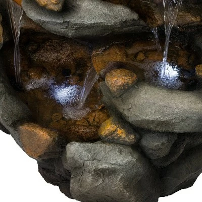 Discount ✔️ Alpine Corporation 50" Resin Tiered Rock Waterfall Fountain Gray ✨ 6 Discount ✔️ Alpine Corporation 50" Resin Tiered Rock Waterfall Fountain Gray ✨ - Image 4