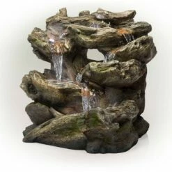 Cheapest 🎉 Alpine Corporation 32" Resin Rainforest Tiered Fountain with LED Lights Brown ❤️ -Garden Decor Shop unnamed file 8105