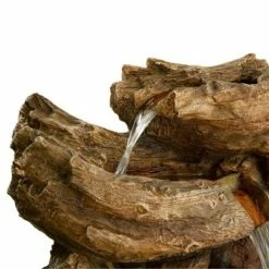 Budget 🥰 Alpine Corporation 52" Resin 5-Tier Log Waterfall Fountain with LED Lights Brown ⌛ -Garden Decor Shop unnamed file 8116