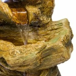 Budget 🥰 Alpine Corporation 52" Resin 5-Tier Log Waterfall Fountain with LED Lights Brown ⌛ -Garden Decor Shop unnamed file 8117