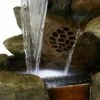 Promo 👍 Alpine Corporation 51" Fiberglass Rainforest Floor Fountain with LED Lights and Bluetooth Speaker Brown 🥰